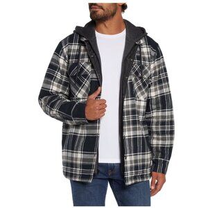 Eddie Bauer Men's Hooded Shirt Jacket In Black & White Size XXL NWT